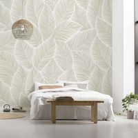 Papier peint mural 3D moderne personnalisé en feuilles de bananier fraîches, imperméable et ignifuge, 54 pouces, PVC vinyle.