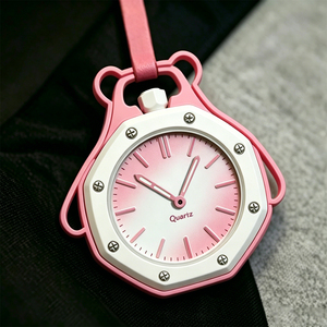 Breloque de montre en forme d'oreille de lapin rose, bracelet en plastique, accessoire de montre à quartz - Product Image 2