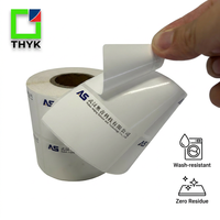 Etiqueta de Seguimiento de Códigos de Barras de PVC Anti-Ghosting THYK para Producción de Vidrio de Ventana Doble Plateado Low-E, 50x20mm, Plata Mate, 1000/Rollo