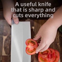Couteau de cuisine de haute qualité en acier inoxydable 4Cr, lame tranchante, manche en bois de 20,6 cm, ambidextre, passe au lave-vaisselle, pour légumes et viande