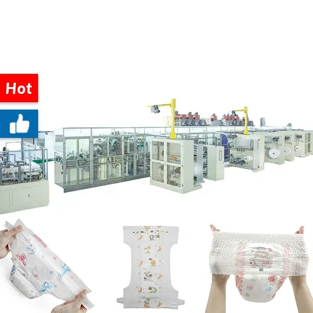 Volledige Servo High Speed Automatische Nappy Apparatuur Productielijn Huggies Verwent Soort Wegwerp Baby Luier Making Machine Prijs