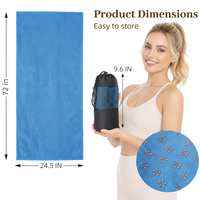Serviette de yoga en microfibre ultra-fine antidérapante en silicone véritable moulé par injection, lavable en machine, pour femmes, pour le sport et le fitness