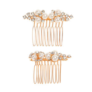 หวีผมประดับมุกและดอกไม้แบบยุโรปและอเมริกา 2 ชิ้น ชุดเซ็ตสำหรับเจ้าสาวในงานแต่งงาน - Product Image 5
