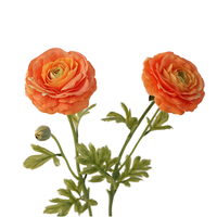Bunga Simulasi Lateks Berkualitas Tinggi 2 Kepala Ranunculus Peony Buatan untuk Dekorasi Ruang Tamu Luar Ruangan