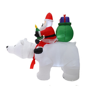 Amazon tatil dekorasyon için sınır ötesi beyaz ayı şişme Santa Claus binmek bohead head noel atmosferi süslemeleri - Product Image 4