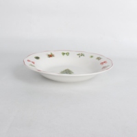 Service de vaisselle en porcelaine de Noël, 24 pièces, ensemble de vaisselle en céramique, ensemble d'assiettes