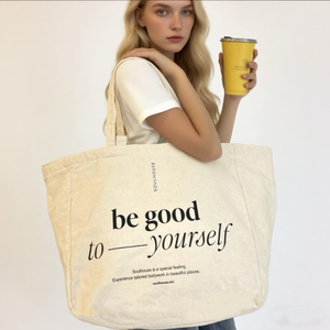 Tùy chỉnh in logo Bông Lớn mua sắm vải trắng Tote Túi với túi và dây kéo Bán Sỉ - Product Image 2