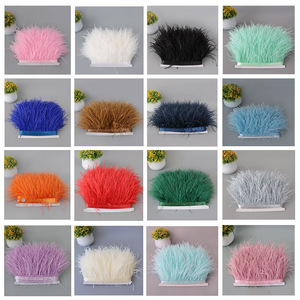 Adornos de plumas de avestruz teñidas de 8-10 cm para adornos de ropa, decoración de escenario de boda, vestido de fiesta, pijamas, decoración de disfraces - Product Image 5
