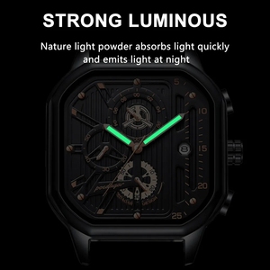POEDAGAR 628 di lusso orologio da <span class=keywords><strong>uomo</strong></span> moda 3 aghi cronografo sportivo in <span class=keywords><strong>pelle</strong></span> <span class=keywords><strong>orologi</strong></span> impermeabile luminoso orologio da polso da <span class=keywords><strong>uomo</strong></span> - Product Image 3