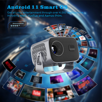 Projecteur A10 de qualité supérieure 720P 200ANSI LM Correction trapézoïdale verticale et horizontale Haut-parleur 5W Projecteur de cinéma maison intelligent