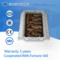 Caisse à homards empilable en plastique 800x450x270mm, facile à nettoyer, pour le transport de 30kg d'homards vivants, en PP