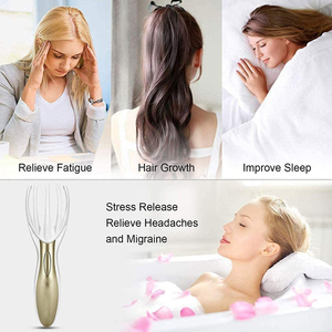 Massaggiatore della testa del massaggiatore del cuoio capelluto della stazione termale di vibrazione tenuta in mano elettrica senza fili di vendita calda di <span class=keywords><strong>Amazon</strong></span> - Product Image 5