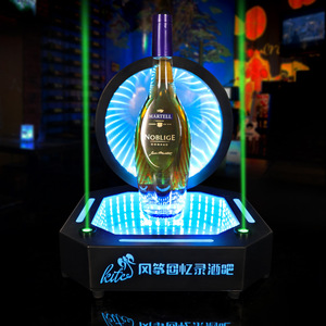 Support de présentation rond pour bouteilles de vin, éclairé par LED, pour bar, KTV, avec base illuminée, capacité 70cl - Product Image 3