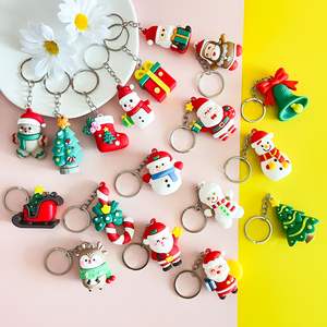 Gantungan kunci Natal dengan Santa Claus, rusa kutub, dan pohon Natal pesona-pesta liburan hadiah & hadiah promosi - Product Image 2