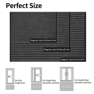 Tapis de porte rayé épaissi rectangulaire antidérapant en PVC pour l'extérieur, idéal pour l'entrée de la maison - Product Image 5