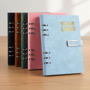 Manufacturer <b>A5</b> PU Leather <b>Ring</b> <b>Binder</b> Printed Notebook Custom logo Loose Planner Notebooks With Magnetic Buckle Wholesale - Product Image 1