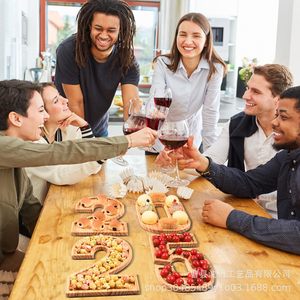 Wooden Digital <b>Tray</b> 2026 New Year Graduation Party Dessert <b>Snack</b> Fruit Cheese Serving <b>Tray</b> Home Use - Product Image 3
