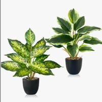 Tanaman Pot Aglaonema Pothos Buatan, Bunga Sutra 41cm, Dekorasi Rumah, Hiasan Lantai, Ornamen Hijau