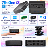 OEM&ODM Tersedia M6 Mini PC Windows 11 Pro, Intel i3-7100U, Dual M.2 NGFF 2242+2280, HDMI RJ45 Ethernet, Mini PC Ringan