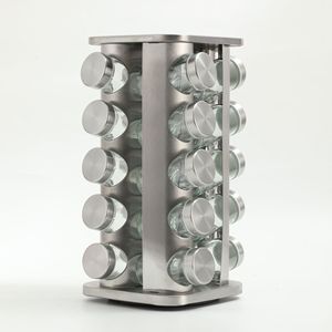 Organisateur de condiments rotatif en acier inoxydable, <span class=keywords><strong>carrousel</strong></span> à <span class=keywords><strong>épices</strong></span> pour comptoir de cuisine, étagère à <span class=keywords><strong>épices</strong></span> tournante avec bocaux - Product Image 6