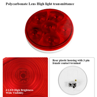 Feux arrière ronds étanches IP67 de 4 pouces à LED pour voiture remorque RV camion bus