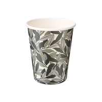 Gobelet en papier jetable personnalisable, motif feuille kraft, qualité alimentaire, simple paroi, feuille d'or, étanche, écologique, pour boissons chaudes