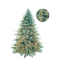Sapin de Noël artificiel réaliste en PVC avec support métallique écologique, pour usage intérieur, de haute qualité, éclairage LED clair/blanc
