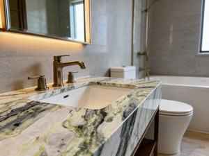 Mármol Verde Natural Cuatro Estaciones, Piedra de Paisaje Verde Multitono de Lujo para Paredes Decorativas y Encimeras - Product Image 6