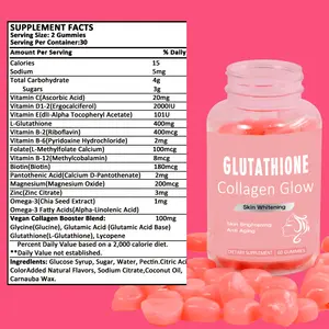 Chinaherbs Natural Glutathione Collagen Glow Gummies Effects And Pure Vitamins Anti-Oxidant Effects Skin Whitening Gummies