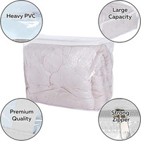 Sac d'emballage en plastique PVC non tissé transparent avec fermeture éclair pour couette, couverture et drap de lit