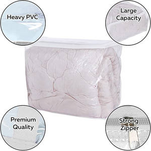 Sac d'emballage en plastique PVC non tissé transparent avec fermeture éclair <span class=keywords><strong>pour</strong></span> couette, couverture et drap de <span class=keywords><strong>lit</strong></span> - Product Image 2