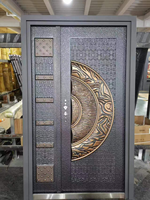 Porte de sécurité en acier embossé sur mesure, robuste, pour l'extérieur, porte d'entrée en métal pour les maisons