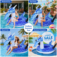 Piscine gonflable personnalisée en forme de dragon avec pistolet à eau, flotteur gonflable double place pour bataille aquatique, idéal pour les fêtes au bord de la piscine