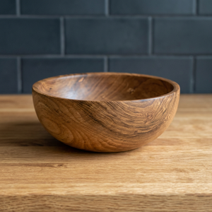 Vintage Polished Wooden Bowl Serving Party Decor Eco-Friendly Lightweight Food Display Table Centerpieces Dishwasher Food - Product Image 1