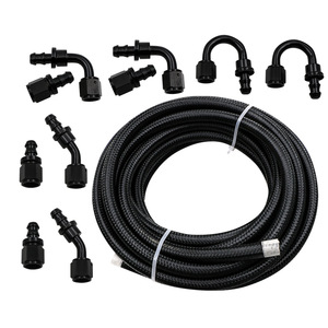 Kit de conduites de carburant tressées 6AN de 20 pieds, noir, amélioration des performances automobiles - Product Image 1
