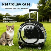 Maleta de Transporte para Mascotas (Perros y Gatos) con Diseño Geométrico Esférico, Transparente, Portátil, de Gran Capacidad (Más de 7 kg), Material PP, Apta para Viajes en Avión