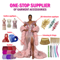 Vente en gros de patchs brodés faits main en strass et perles, style Haute Couture, pour vêtements et corsets