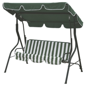 Dondolo da Giardino a 3 Posti Verde/Bianco 170x110x160CM - Product Image 1