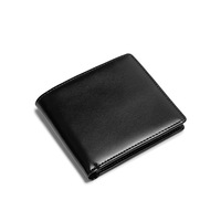 Dompet Kulit Asli Lipat Dua dengan Logo Kustom untuk Pria, Tempat Kartu Portabel dengan Penutup Terbuka, Ukuran Pendek, Hadiah Sempurna