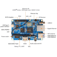 Orange Pi 3 LTS con Chip Allwinner H6, Compatible con Android y Linux, Placa de Desarrollo de 2GB y 8GB para Programación