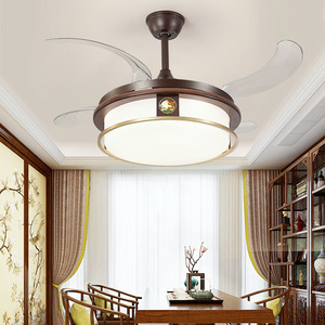 Chinese Style <b>Ceiling</b> <b>Light</b> <b>Led</b> Living Room Bedroom Walnut Wood Frame Full Copper Modern Chandelier - Product Image 3