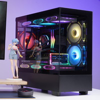 Lovingcool Black Computer Cases & Towers PC Cabinets ATX PC Gaming Computer Chassis Full Tower Cyborg Desktop PC Case with Fan