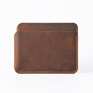 Boshiho Retro Men Credit Id Coin Leather Front Pocket Black Slim Customise Crazy Horse Leather Business <b>Wallet</b> Card <b>Holder</b> - Product Image 6