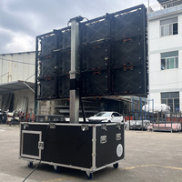Mur vidéo pliable 7x4m avec panneaux relevables, écran LED mobile pour extérieur, affichage publicitaire, location pour grandes scènes commerciales