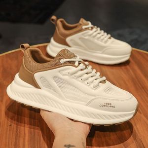 Mesh <b>Lace</b>-Up Sporty Sneakers Round Toe Breathable White <b>Green</b> All Seasons Rubber Outsole EVA Midsole - Product Image 2