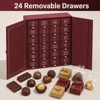 Calendrier de l'Avent Beauté Luxe 2026 – Boîte en Carton pour Voiture Jouet, Chocolats, Cosmétiques, Donuts, Biscuits, Cire Fondante en Cubes