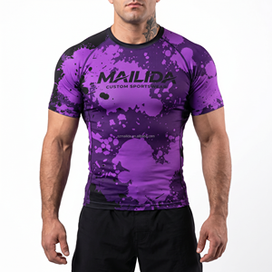 <span class=keywords><strong>Rash</strong></span> Guard Personalizzata per Jiu Jitsu Estiva UPF50+ per Ragazzi e Adulti a Maniche Corte per BJJ No-Gi Abbigliamento per Arti Marziali in Dropshipping - Product Image 4