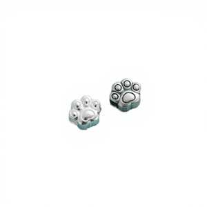 Weiji WJ1093 Cute Animal Paw Beads 925 Sterling Silver 7.9*6.7mm Puppy Footprints Shape <b>Spacer</b> Beads for Jewelry Findings - Product Image 4