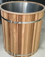 Runde Kaltwasser-Tauchwanne aus 316 Edelstahl mit Holz-Kunststoff-Verbundschale für Athleten-Fitness-Erholung