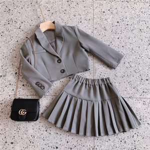Venta al por mayor de dos piezas chaqueta y Falda corta <span class=keywords><strong>para</strong></span> niños <span class=keywords><strong>niñas</strong></span> - Product Image 3